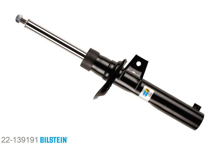 22-139191, Bilstein B4  Gas Schokdemper vooras, Audi A3 (8P1), "1.2 TSI,  1.4 TFSI,  1.6,  1.6 FSI,  1.6 TDI,1.8 T,  1.8 TFSI,  1.8 TFSI quattro,1.9 TDI,  2.0,  2.0 FSI,  2.0 TDI,2.0 TDI 16V,  2.0 TDI 16V quattro,2.0 TDI quattro,  2.0 TFSI,2.0 TFSI quattro,  3.2 V6 quattro", 07/2003-08/2012, with sports suspension, without electronic suspension control, mark: G07, G08 / Front axle strutdiameter 55 mm, Standaard lengte, geschikt voor gebruik met verlagingsveren tot -30mm
