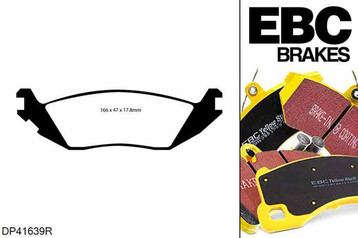 DP41639R, Dodge Durango, 5.9 Durango, EBC Yellowstuff remblokken set achteras, Voor modellen met remschijf diameter van 318mm aan de achteras
