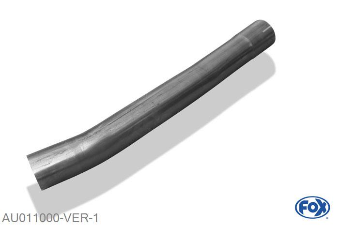 AU011000-VER, Audi 80/90 - Typ 89, B3, B4 - Limousine/ Coupe/ Cabrio 1.6l 51/55kW 1.8l 65/66/82/85/103kW 2.0l 82/83/85/103kW 2.0l 16V 101/103kW 2.3l 98/100/123kW 2.6l 110kW 2.8l 128kW 1.6l D 40kW 1.6l TD 59kW 1.9l TD 50/66kW, Voordemper vervangende buis 63,5mm Buisdiameter Geheel RVS, Zonder goedkeuring