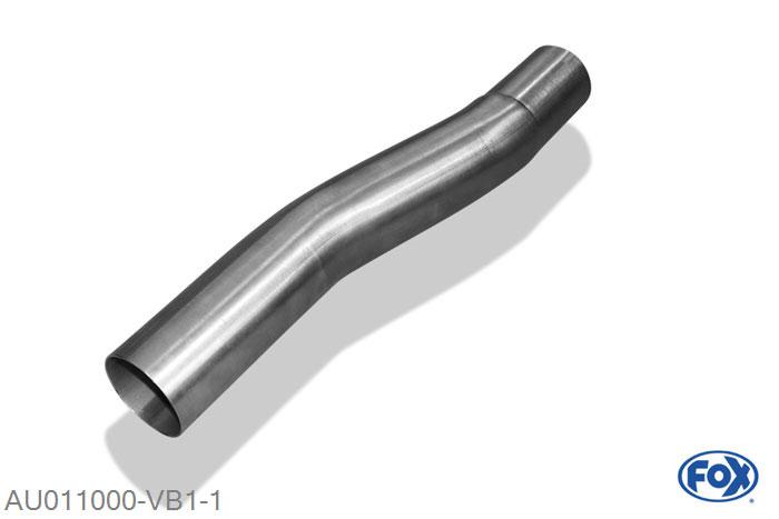 AU011000-VB1, Audi 80/90 - Typ 89, B3, B4 - Limousine/ Coupe/ Cabrio 1.6l/ 1.8l/ 2.0l nicht not 16V/ 2.2l/ 2.3l 98/100kW/ 1.6l D/ 1.9l TD, Verbindingsbuis zum Kat voor AU011000-VSD 63,5mm Buisdiameter Geheel RVS, Met E-keur