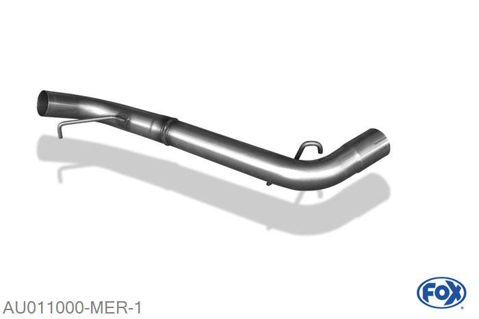 AU011000-MER, Audi 80/90 - Typ 89, B3, B4 - Limousine/ Coupe/ Cabrio 1.6l 51/55kW 1.8l 65/66/82/85/103kW 2.0l 82/83/85/103kW 2.0l 16V 101/103kW 2.3l 98/100/123kW 2.6l 110kW 2.8l 128kW 1.6l D 40kW 1.6l TD 59kW 1.9l TD 50/66kW, Middendemper vervangende buis 63,5mm Buisdiameter Geheel RVS, Zonder goedkeuring