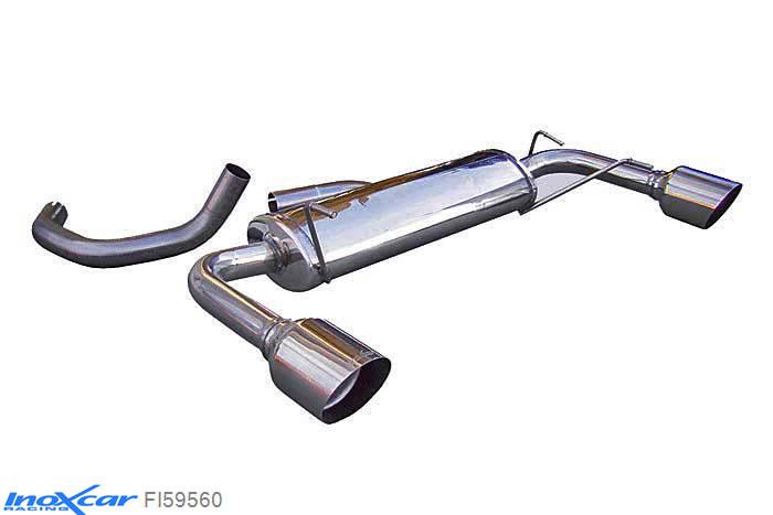 IX FI59560, Abarth 595 1.4 TURBO T-JET (160PK) 2012-, Inoxcar Rear silencer 1X102mm RACING Left and Right Stainless steel, Without E.E.C. homologation