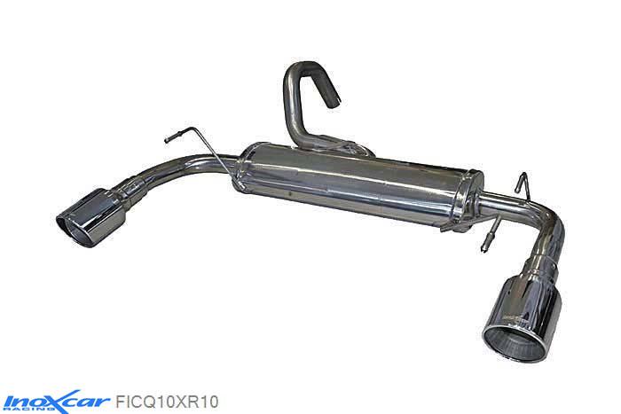 IX FICQ10XR10, Abarth 695 TRIBUTO FERRARI (180PK) 2009-  Diameter 48mm, Inoxcar Rear silencer 1X100 X-RACE Left and Right Stainless steel, With E.E.C. homologation