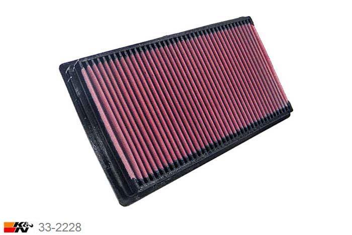 33-2228 K&N Luchtfilter Lengte 295 mm, Breedte 162 mm, Alfa Romeo 147 1.9 JTD, 115/140PK, 2001-2006