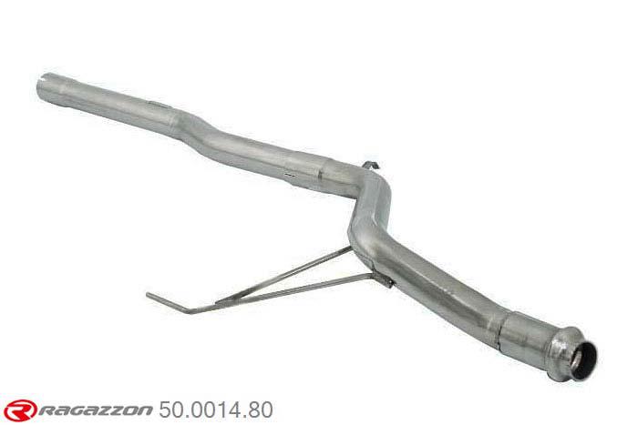 50.0014.80, Alfa Romeo 145 1.4 16V - 1.6 16V - 1.8 16V - 2.0 16V T.S. 06/1997-, Stainless steel centre pipe group NCut of the original centre silencer towards the rear silencer. The installation on the original rear silencer requires a modification of the original coupling. inner input diameter 54mm pipe outer diameter 54mm