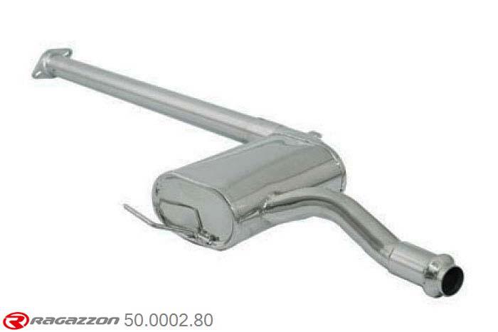50.0002.80, Alfa Romeo 146 2.0 - Twin Spark 05/1996 - 05/1997, Stainless steel centre silencerCut of the original centre silencer towards the rear silencer. The installation on the original rear silencer requires a modification of the original coupling. pipe outer diameter 54mm
