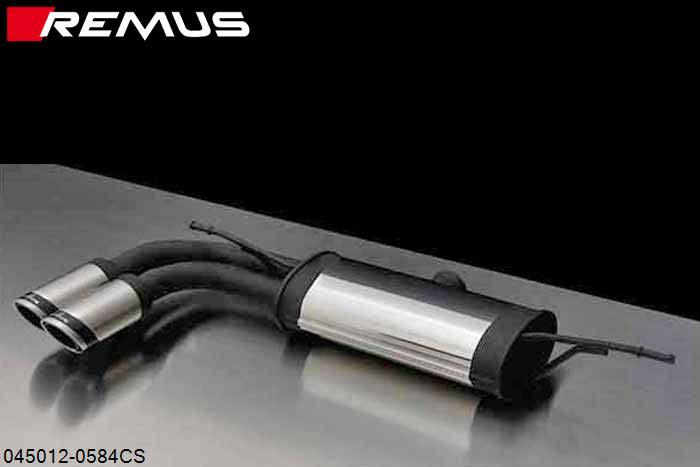 045012 0584CS, Audi A3, type 8V, Year 2012- , A3 Sportback, type 8V, Year 2013- , 1.6l TDI 77/81 kW , 2.0l TDI 105/110 KW, Remus Sport exhaust with 2 tail pipes round 84 mm Carbon Race, only for Audi A3 8V