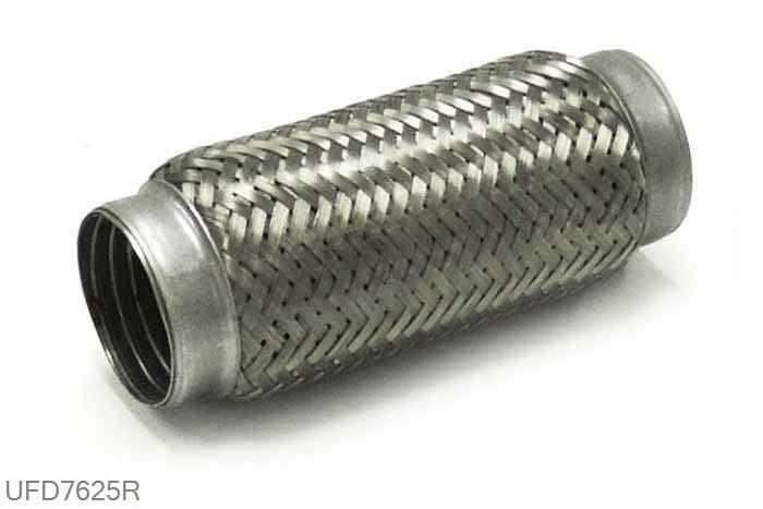 UFD7625R, Universeel flexbuis 76mm x 250mm, 76mm (3 inch), RVS, Simons, Universeel, 76mm (3 inch) binnendiameter, klem verbinding (wordt geleverd zonder klem)