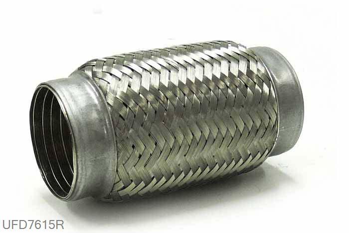 UFD7615R, Universeel flexbuis 76mm x 150mm, 76mm (3 inch), RVS, Simons, Universeel, 76mm (3 inch) binnendiameter, klem verbinding (wordt geleverd zonder klem)