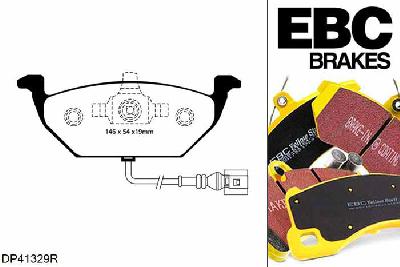 DP41329R, Audi A3 Cabriolet, 1.9 TDI 2008-2009, EBC Yellowstuff remblokken set vooras, Voor modellen met VW remklauwen aan de vooras, Voor modellen met een remschijf diameter 280mm