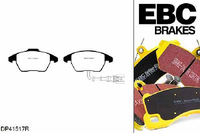 DP41517R, Audi A3 quattro (8P), 2.0 TDI 140 PK 2004-2007, EBC Yellowstuff remblokken set vooras, Voor modellen met ATE remklauwen aan de vooras, Voor modellen met een remschijf diameter 312mm