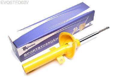 EVOSTFO03V, Sport schokdemper Vooras, Ford Fiesta IV (JAS/JBS), Sport shock absorber front axleFord Fiesta JAS, JBS KA and Puma year 95-02, Mazda 121, Gewindestift=85mm, Verlaging tot -40mm mogelijk, Prijs is per stuk ! , aantal ingeven bij bestellen