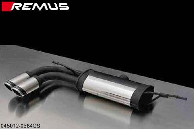 045012 0584CS, Audi A3, type 8V, Year 2012- , A3 Sportback, type 8V, Year 2013- , 1.6l TDI 77/81 kW , 2.0l TDI 105/110 KW, Remus Sport exhaust with 2 tail pipes round 84 mm Carbon Race, only for Audi A3 8V