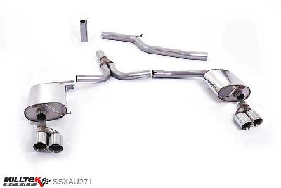SSXAU271, Audi A5 Sportback 3.0 TDI quattro Manual / Multitronic / S tronic 2009- Milltek, Cat-back system, Quad-outlet. Requires S5 Sportback rear valance Twin 80mm GT80 Polished, 2,76 inch, 70mm