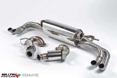 SSXAU182, Audi R8 V8 4.2 FSI quattro 2007-2012 Milltek, Cat-back system, Removes secondary catalysts - Resonated (quieter). Uses OEM tailpipe trims , 2,76 inch, 70mm