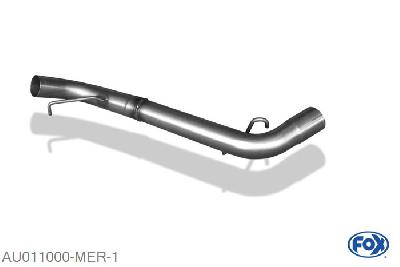 AU011000-MER, Audi 80/90 - Typ 89, B3, B4 - Limousine/ Coupe/ Cabrio 1.6l 51/55kW 1.8l 65/66/82/85/103kW 2.0l 82/83/85/103kW 2.0l 16V 101/103kW 2.3l 98/100/123kW 2.6l 110kW 2.8l 128kW 1.6l D 40kW 1.6l TD 59kW 1.9l TD 50/66kW, Middendemper vervangende buis 63,5mm Buisdiameter Geheel RVS, Zonder goedkeuring