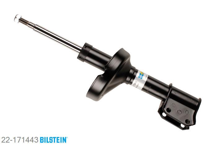 22-171443, Bilstein B4  Gas Schokdemper vooras, Renault TWINGO (CN0_), "1.2,  1.2 16V,  1.2 TCe 100,  1.2 Turbo,1.5 dCi,  1.5 dCi 75,  1.5 dCi 90", 03/2007-, with standard chassis, For vehicles without stabilizer, Standaard lengte, geschikt voor gebruik met verlagingsveren tot -30mm
