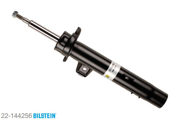 22-144256, Bilstein B4  Gas Schokdemper vooras links, BMW 1 (E81, E87), "116 i,  116d,  116i,  118 d,  118 i,  118d,118i,  120 i,  120d,  120i,  123d,  130i,2.0", 09/2006-09/2012, with sports suspension, Standaard lengte, geschikt voor gebruik met verlagingsveren tot -30mm
