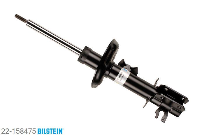 22-158475, Bilstein B4  Gas Schokdemper vooras links, Fiat PUNTO (199), "0.9 Bifuel,  0.9 Twinair Turbo,  1.2,1.3 Multijet,  1.4,  1.4 Bifuel,1.4 Multi Air,  1.4 Natural Power,1.4 Turbo Multi Air", 03/2012-, with standard chassis, with sports suspension, Standaard lengte, geschikt voor gebruik met verlagingsveren tot -30mm