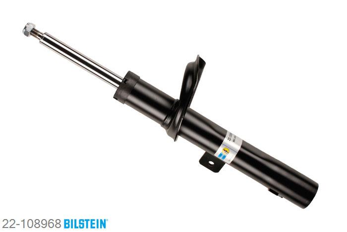 22-108968, Bilstein B4  Gas Schokdemper vooras links, Peugeot 206 Hatchback (2A/C), "1.0,  1.1,  1.1 i,  1.4 16V,  1.4 Flex,1.4 HDi,  1.4 HDi eco 70,  1.4 i,  1.4 LPG,1.6 16V,  1.6 Flex,  1.6 HDi FAP 110,1.6 i,  1.9 D,  2.0 HDI 90,  2.0 S16", 10/2000-, with off-road suspension / Front axle for vehicles with stabilizer, Standaard lengte, geschikt voor gebruik met verlagingsveren tot -30mm