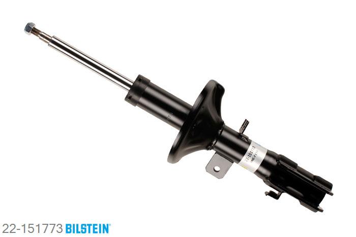 22-151773, Bilstein B4  Gas Schokdemper vooras links, Hyundai GETZ (TB), "1.1,  1.3,  1.4,  1.5 CRDi,  1.5 CRDi GLS,1.5 GL,  1.6", 09/2002-06/2009, Standaard lengte, geschikt voor gebruik met verlagingsveren tot -30mm