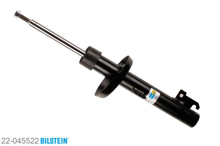22-045522, Bilstein B4  Gas Schokdemper vooras, Ford FIESTA III (GFJ), 1.6, 01/1989-01/1994, mark: Ghia / Front axle strutdiameter 45,5 mm, Standaard lengte, geschikt voor gebruik met verlagingsveren tot -30mm