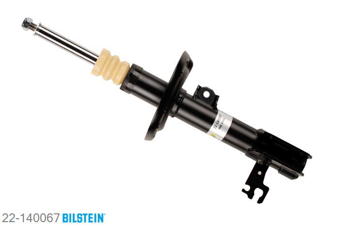 22-140067, Bilstein B4  Gas Schokdemper vooras links, Cadillac BLS, 1.9 D,  2.0 T,  2.0 T Flexpower,  2.8 T, 04/2006-, with standard chassis, with sports suspension, Standaard lengte, geschikt voor gebruik met verlagingsveren tot -30mm