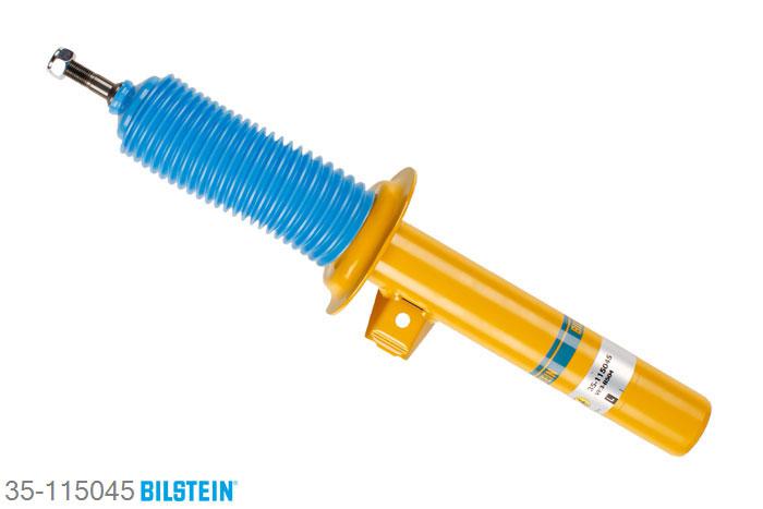 35-115045, Bilstein B6  Sport Schokdemper vooras links, BMW 3 Convertible (E46), "318 Ci,  320 Cd,  320 Ci,  323 Ci,  325 Ci,330 Cd,  330 Ci", 06/2000-, with standard chassis / Front axle mono-tube, Standaard lengte, geschikt voor gebruik met verlagingsveren tot -40mm