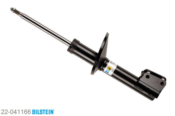 22-041166, Bilstein B4  Gas Schokdemper vooras, Renault CLIO I (B/C57_, 5/357_), 1.2,  1.4, 01/1991-09/1998, with standard chassis / Front axle fixing hole pitches 54 mm, Standaard lengte, geschikt voor gebruik met verlagingsveren tot -30mm