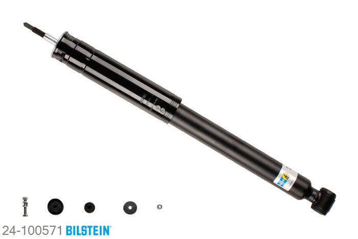 24-100571, Bilstein B4  Gas Schokdemper vooras, Mercedes E-CLASS (W210), "E 200 CDI,  E 200 Kompressor,  E 220 CDI,E 240,  E 270 CDI,  E 320 CDI", 07/1999-03/2002, with sports suspension, mark: Avantgarde, without ride height adjustment, Standaard lengte, geschikt voor gebruik met verlagingsveren tot -30mm