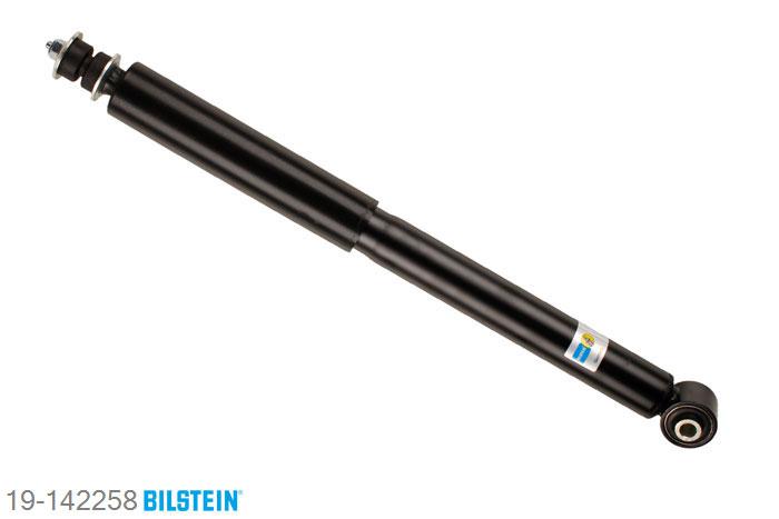 19-142258, Bilstein B4  Gas Schokdemper achteras, Mitsubishi PAJERO III (V60, V70), "2.4,  2.4 4x4,  2.5 TDi,  2.8 TD 4x4,  3.0,3.2 D 4WD,  3.2 DI-D,  3.5 i 4x4,3.5 V6 GDI,  3.8 i 4x4", 04/2000-10/2006, Standaard lengte, geschikt voor gebruik met verlagingsveren tot -30mm