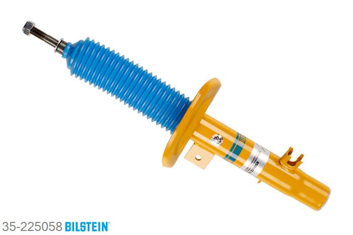35-225058, Bilstein B6  Sport Schokdemper vooras links, Peugeot 208, 1.0,  1.2,  1.4,  1.4 HDi,  1.6,  1.6 HDi, 03/2012-, with standard chassis / Front axle strutdiameter 47 mm, mark: 20mm Sway Bars, Standaard lengte, geschikt voor gebruik met verlagingsveren tot -40mm