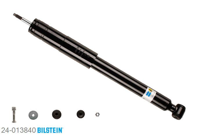24-013840, Bilstein B4  Gas Schokdemper achteras, Mercedes 190 (W201), "2.0,  2.3,  2.3 E,  2.6,  D 2.0,  D 2.5,E 1.8,  E 2.0,  E 2.3,  E 2.3-16,  E 2.5-16,E 2.6,  E Evolution II 2.5,  Turbo-D 2.5", 10/1982-08/1993, mark: Heavy Duty / Rear axle without ride height adjustment, Standaard lengte, geschikt voor gebruik met verlagingsveren tot -30mm