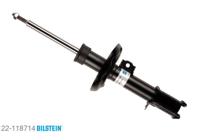 22-118714, Bilstein B4  Gas Schokdemper vooras links, Opel TIGRA TwinTop, 1.3 CDTI,  1.4,  1.8, 06/2004-, with standard chassis / Rear axle thread: M10, Standaard lengte, geschikt voor gebruik met verlagingsveren tot -30mm