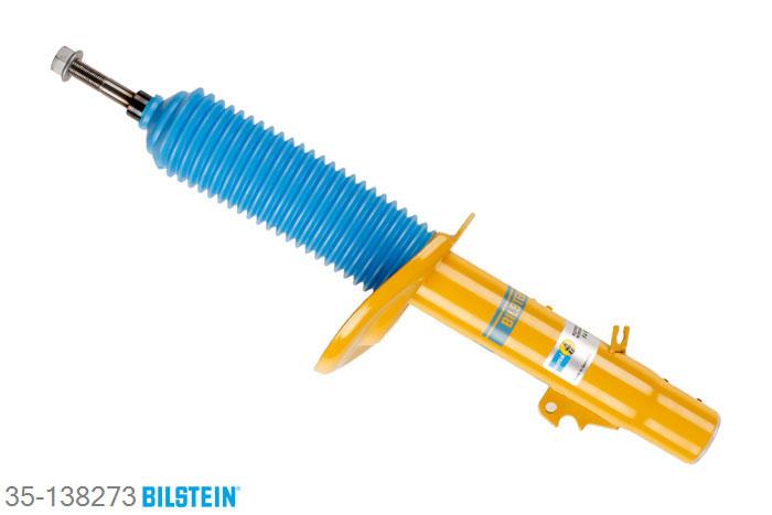 35-138273, Bilstein B6  Sport Schokdemper vooras rechts, Peugeot 207 Saloon, "1.4,  1.4 Bioflex,  1.6 Bioflex,  1.9 XSD,2.0 HDi", 12/2007-, with standard chassis / Front axle strutdiameter 47 mm, Standaard lengte, geschikt voor gebruik met verlagingsveren tot -40mm