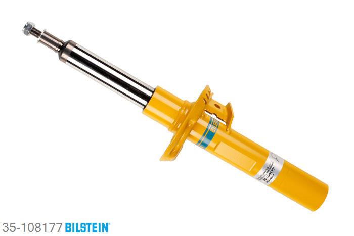 35-108177, Bilstein B6  Sport Schokdemper vooras, Audi Q3, 2.0 TDI,  2.0 TDI quattro,  2.0 TFSI quattro, 06/2011-, without electronic suspension control / Front axle strutdiameter 55 mm, Standaard lengte, geschikt voor gebruik met verlagingsveren tot -40mm