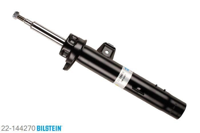 22-144270, Bilstein B4  Gas Schokdemper vooras rechts, BMW 1 (E81, E87), "116 i,  116d,  116i,  118 d,  118 i,  118d,
118i,  120 i,  120d,  120i,  123d,  130i,
2.0", 09/2006-09/2012, with sports suspension, Standaard lengte, geschikt voor gebruik met verlagingsveren tot -30mm