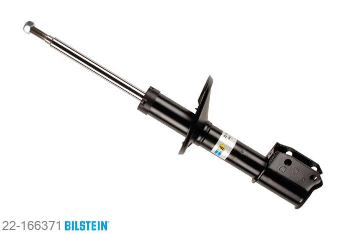 22-166371, Bilstein B4  Gas Schokdemper vooras, Dacia SANDERO, "1.2 16V,  1.2 16V Bifuel,  1.4,  1.4 MPI LPG,1.5 dCi,  1.6,  1.6 MPI 85", 06/2008-, Standaard lengte, geschikt voor gebruik met verlagingsveren tot -30mm