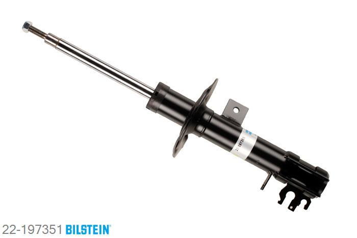 22-197351, Bilstein B4  Gas Schokdemper vooras links, Fiat 500, 0.9,  1.2,  1.2 LPG,  1.3 D Multijet,  1.4, 10/2007-, Opening Temperature Shorten by, mark: ZFA, Standaard lengte, geschikt voor gebruik met verlagingsveren tot -30mm