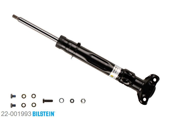 22-001993, Bilstein B4  Gas Schokdemper vooras, Mercedes 190 (W201), "2.0,  2.3,  2.3 E,  2.6,  D 2.0,  D 2.5,E 1.8,  E 2.0,  E 2.3,  E 2.6,  Turbo-D 2.5", 10/1982-08/1993, with standard chassis / Rear axle without ride height adjustment, Standaard lengte, geschikt voor gebruik met verlagingsveren tot -30mm