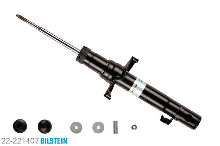 22-221407, Bilstein B4  Gas Schokdemper vooras links, Honda ACCORD IX, 2.0,  2.0 i,  2.2 i-DTEC,  2.4,  2.4 i,  3.5 i, 07/2008-, with standard chassis, Standaard lengte, geschikt voor gebruik met verlagingsveren tot -30mm