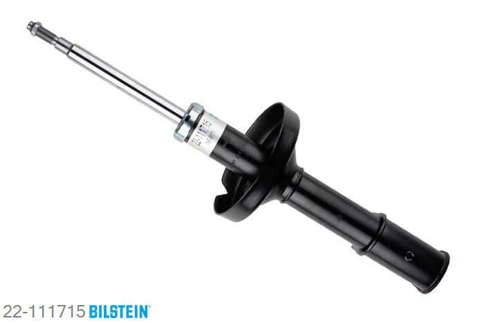 22-111715, Bilstein B4  Gas Schokdemper vooras, Renault KANGOO (KC0/1_), "1.2,  1.2 16V,  1.4,  1.5 dCi,  1.6 16V,1.6 16V bivalent,  1.9 dTi,  D 55 1.9,D 65 1.9", 08/1997-, with standard chassis, Standaard lengte, geschikt voor gebruik met verlagingsveren tot -30mm