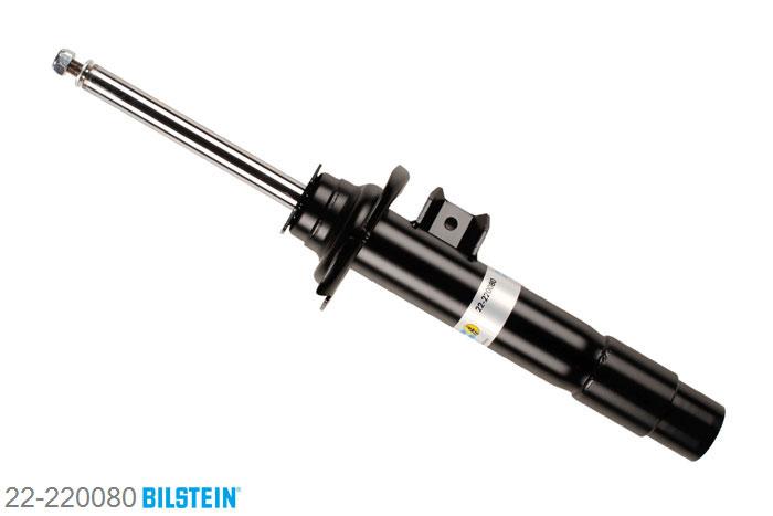 22-220080, Bilstein B4  Gas Schokdemper vooras, BMW 3 (F30), "316 i,  316d,  318d,  320d,  320i,  328i,335i,  ActiveHybrid,  316 d,  318 d,  320 d,320 i,  328 i,  330 d", 06/2012-, with M-technics, with sports suspension, without electronic suspension control, Standaard lengte, geschikt voor gebruik met verlagingsveren tot -30mm