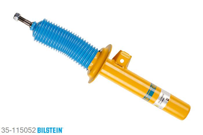 35-115052, Bilstein B6  Sport Schokdemper vooras rechts, BMW 3 Convertible (E46), "318 Ci,  320 Cd,  320 Ci,  323 Ci,  325 Ci,330 Cd,  330 Ci", 06/2000-, with standard chassis / Front axle mono-tube, Standaard lengte, geschikt voor gebruik met verlagingsveren tot -40mm