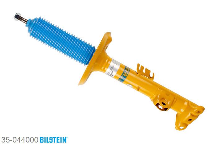 35-044000, Bilstein B6  Sport Schokdemper vooras links, BMW 3 (E36), "316 i,  318 i,  318 is,  318 tds,  320 i,323 i 2.5,  325 i,  325 td,  325 tds,328 i", 09/1990-02/1998, with standard chassis / Front axle mono-tube, Standaard lengte, geschikt voor gebruik met verlagingsveren tot -40mm