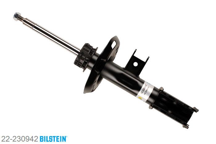 22-230942, Bilstein B4  Gas Schokdemper vooras rechts, Mercedes A-CLASS (W176), "A 180,  A 180 CDI,  A 200,  A 200 CDI,A 220 CDI,  A 250", 06/2012-, with sports suspension, mark: excl. P84, without AMG Sports Package, Standaard lengte, geschikt voor gebruik met verlagingsveren tot -30mm