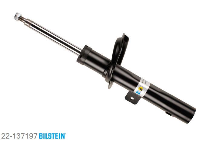 22-137197, Bilstein B4  Gas Schokdemper vooras links, Peugeot 206 Saloon, 1.4,  1.6 16V, 03/2007-, without sport chassis, without off-road suspension, Standaard lengte, geschikt voor gebruik met verlagingsveren tot -30mm