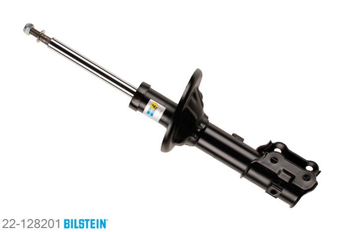 22-128201, Bilstein B4  Gas Schokdemper vooras links, Hyundai ACCENT (LC), "1.3,  1.5,  1.5 CRDi,  1.6,  1.3,  1.5,1.5 CRDi,  1.6", 01/2000-11/2005, Standaard lengte, geschikt voor gebruik met verlagingsveren tot -30mm