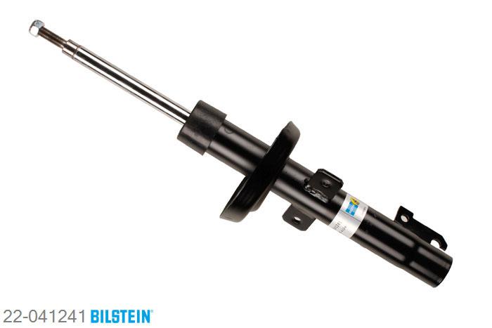 22-041241, Bilstein B4  Gas Schokdemper vooras, Ford FIESTA III (GFJ), 1.1,  1.4,  1.4 CAT,  1.6, 01/1989-12/1995, mark: S / Front axle strutdiameter 44 mm, for vehicles with stabilizer, Standaard lengte, geschikt voor gebruik met verlagingsveren tot -30mm
