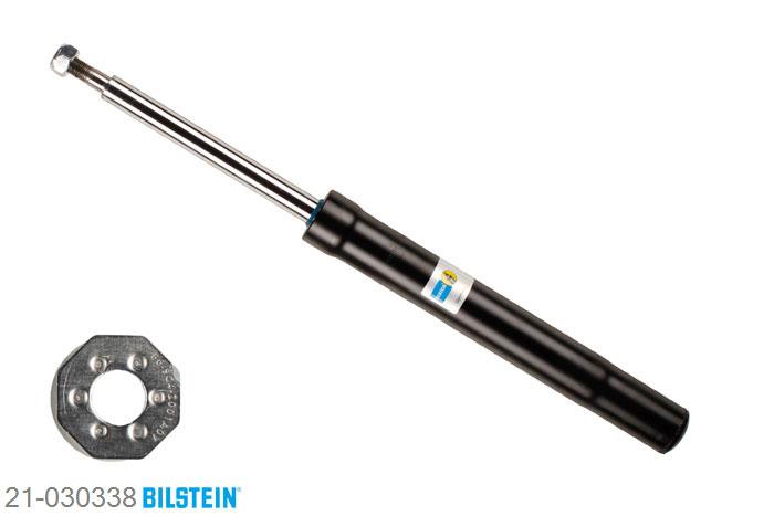 21-030338, Bilstein B4  Gas Schokdemper vooras, VW GOLF I Cabriolet (155), 1.3,  1.5,  1.6,  1.8, 08/1982-12/1989, Front axle for bolted struts only, Standaard lengte, geschikt voor gebruik met verlagingsveren tot -30mm